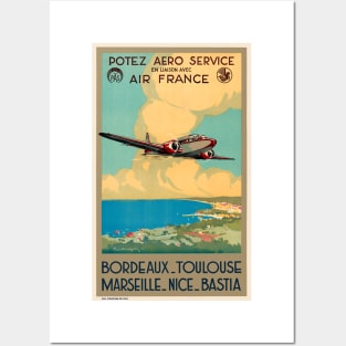 Bordeaux Toulouse Marseille Nice Vintage Poster 1935 Posters and Art